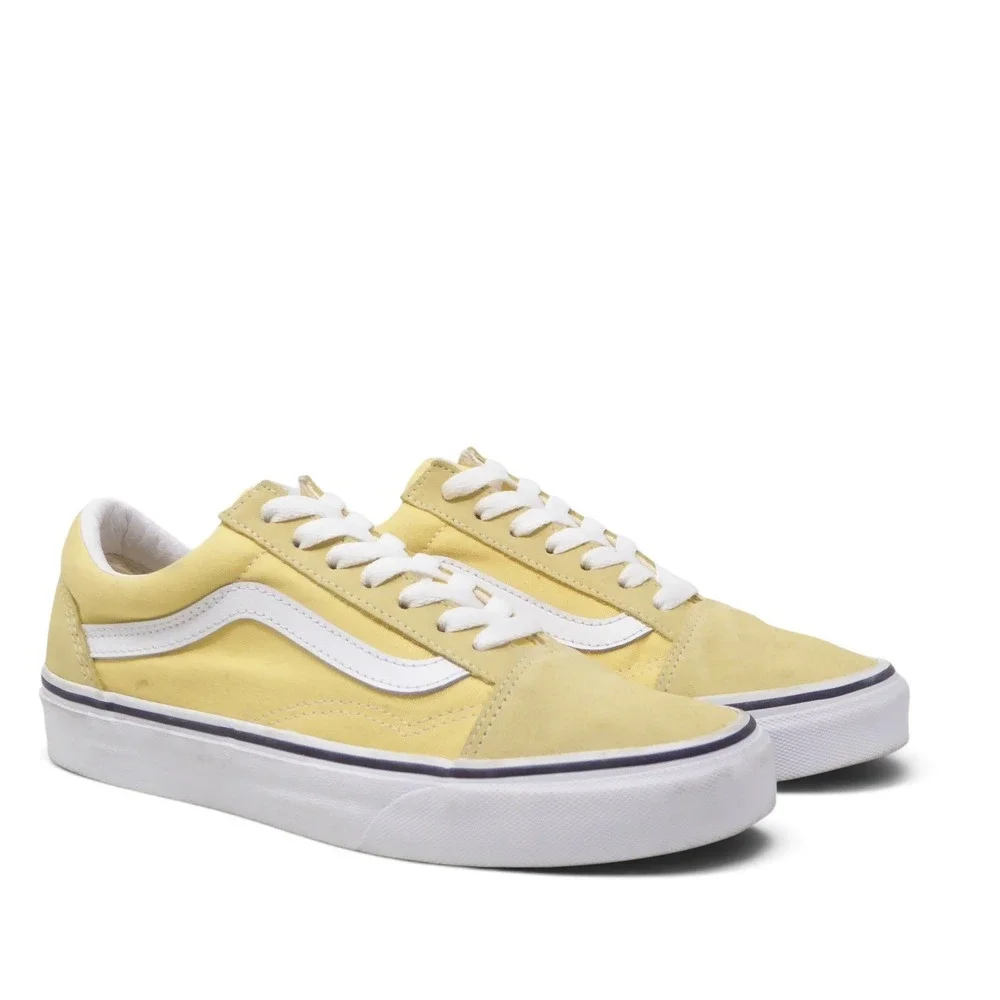 Vans Women Sneakers Shoes Yellow Old Skool Low Top Lace Up 6.5